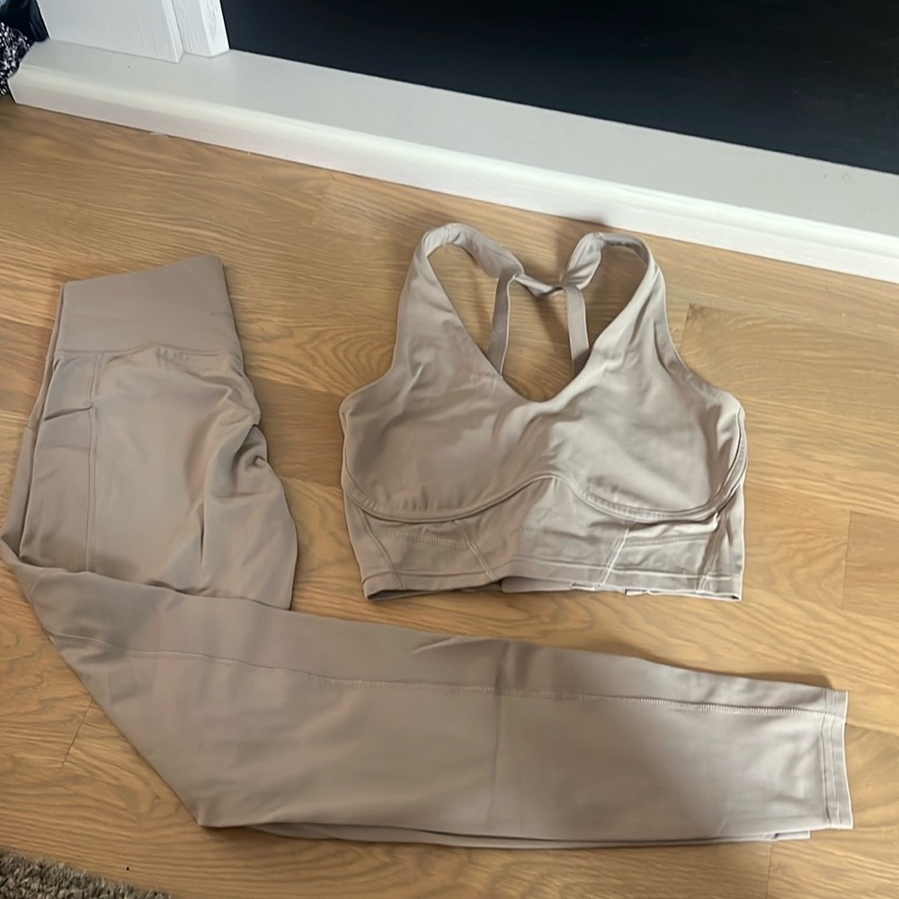 Whitney Simmons x Gymshark Taupe Workout set